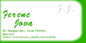 ferenc jova business card